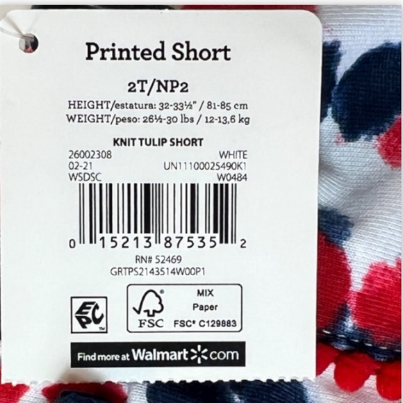 NWT Way to Celebrate Toddler Patriotic Red White & Blue Tie-Dye Shorts Size 2T - Picture 6 of 9